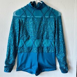 Teal Sequin Dance costume